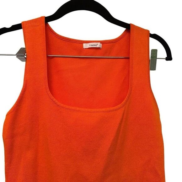 Anthropologie orange sweater tank- size L - Picture 5 of 7